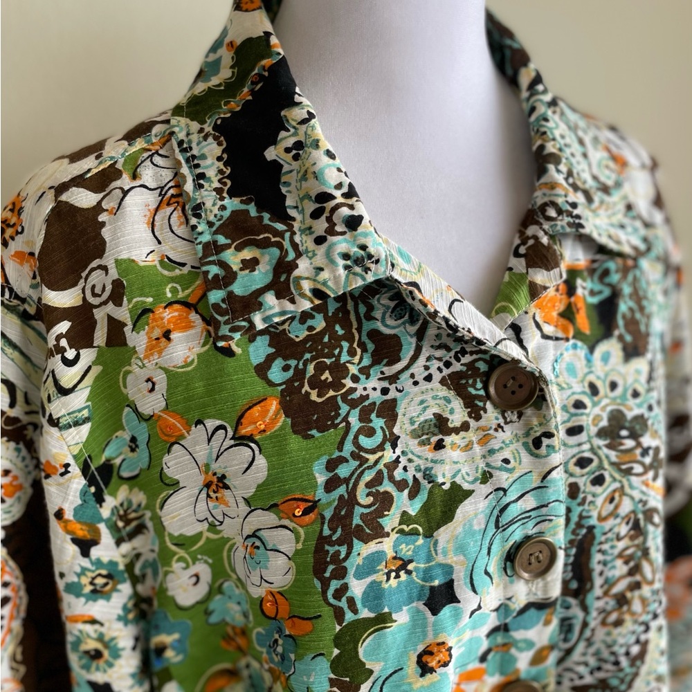 LIFE STYLE BUTTON FRONT SEQUIN EMBELLISHED FULLY LINED BLAZER SZ 1X